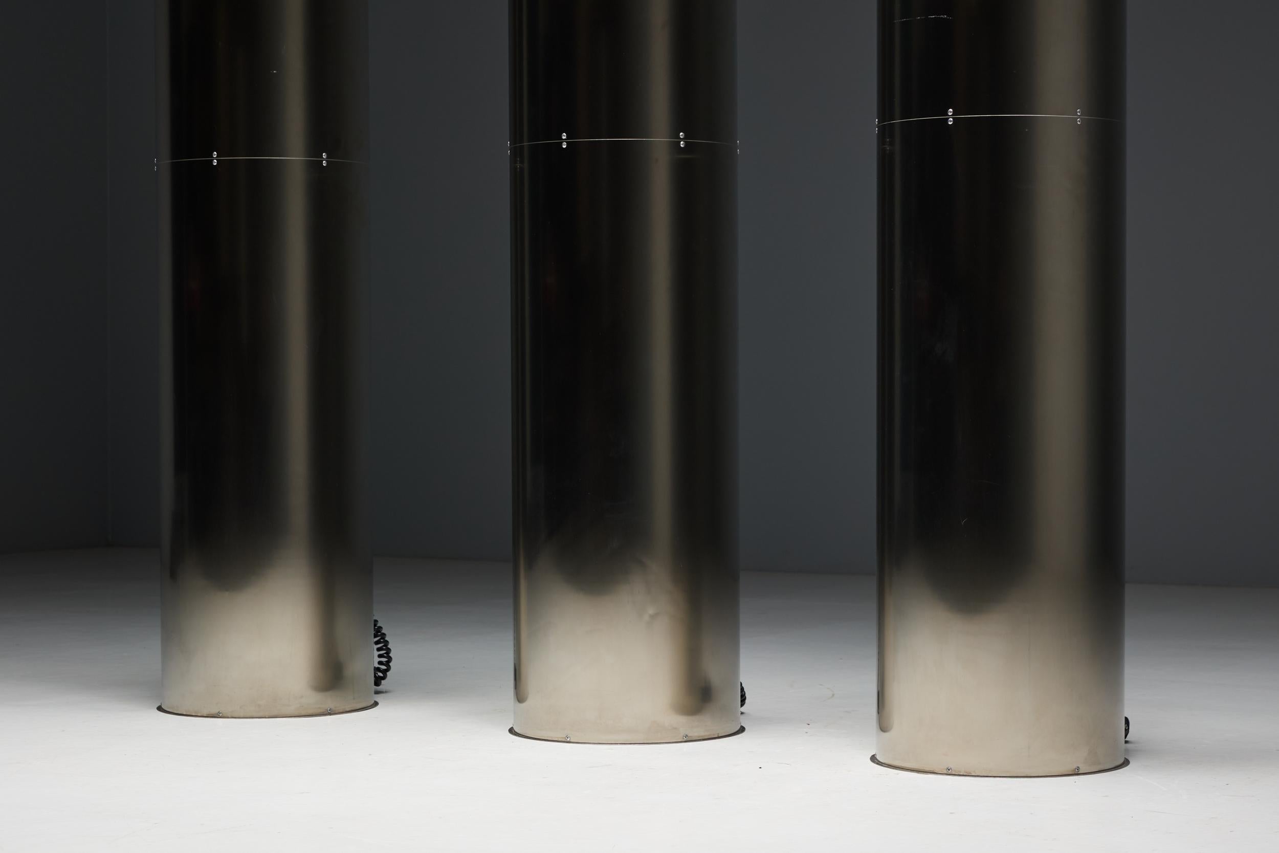 Monumentali accendini in acciaio inossidabile di Targetti, Italia, anni '70 in vendita 3