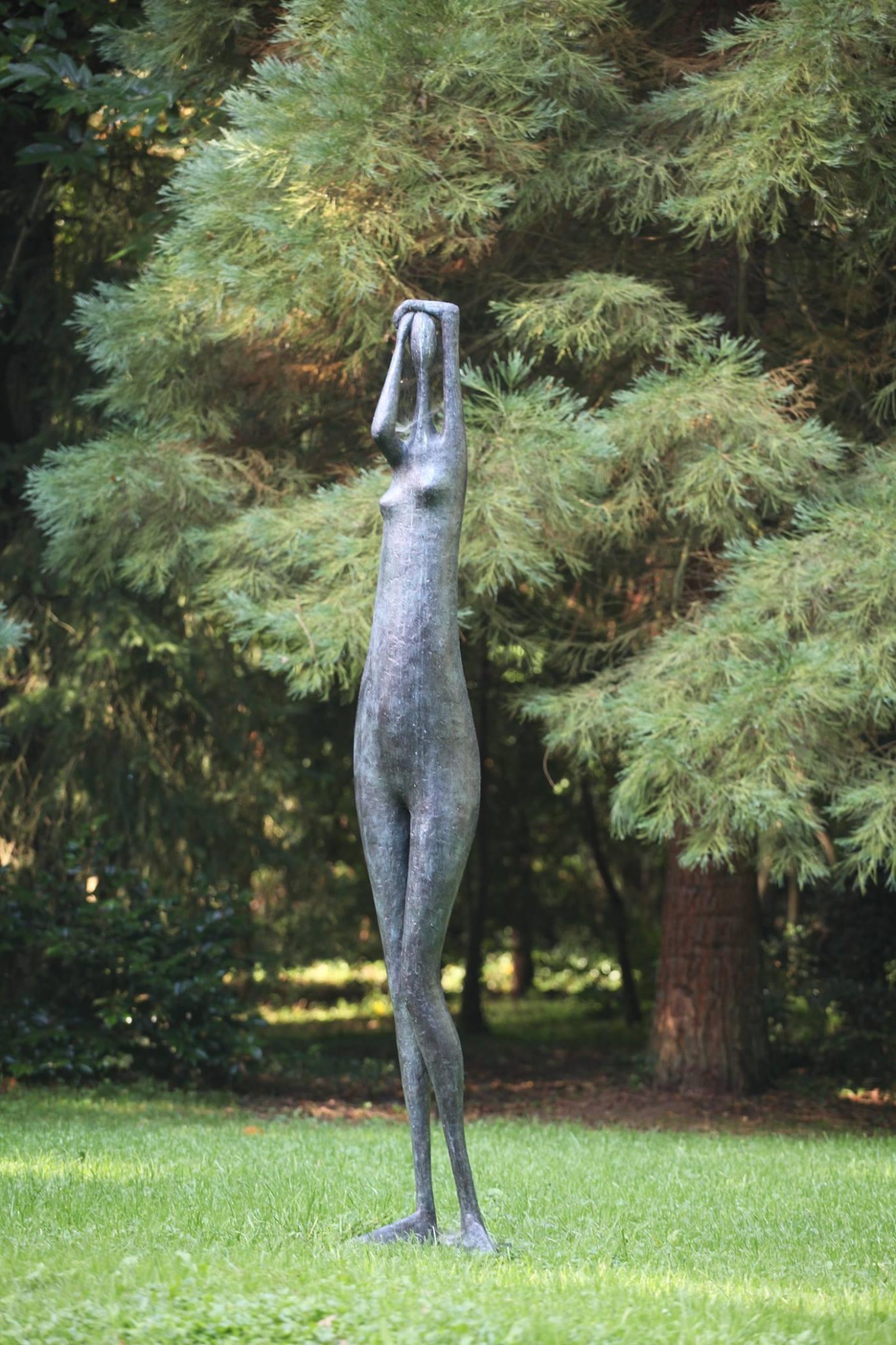 French Monumental Standing Figure I, Arms Raised, Large Outdoor Sculpture For Sale