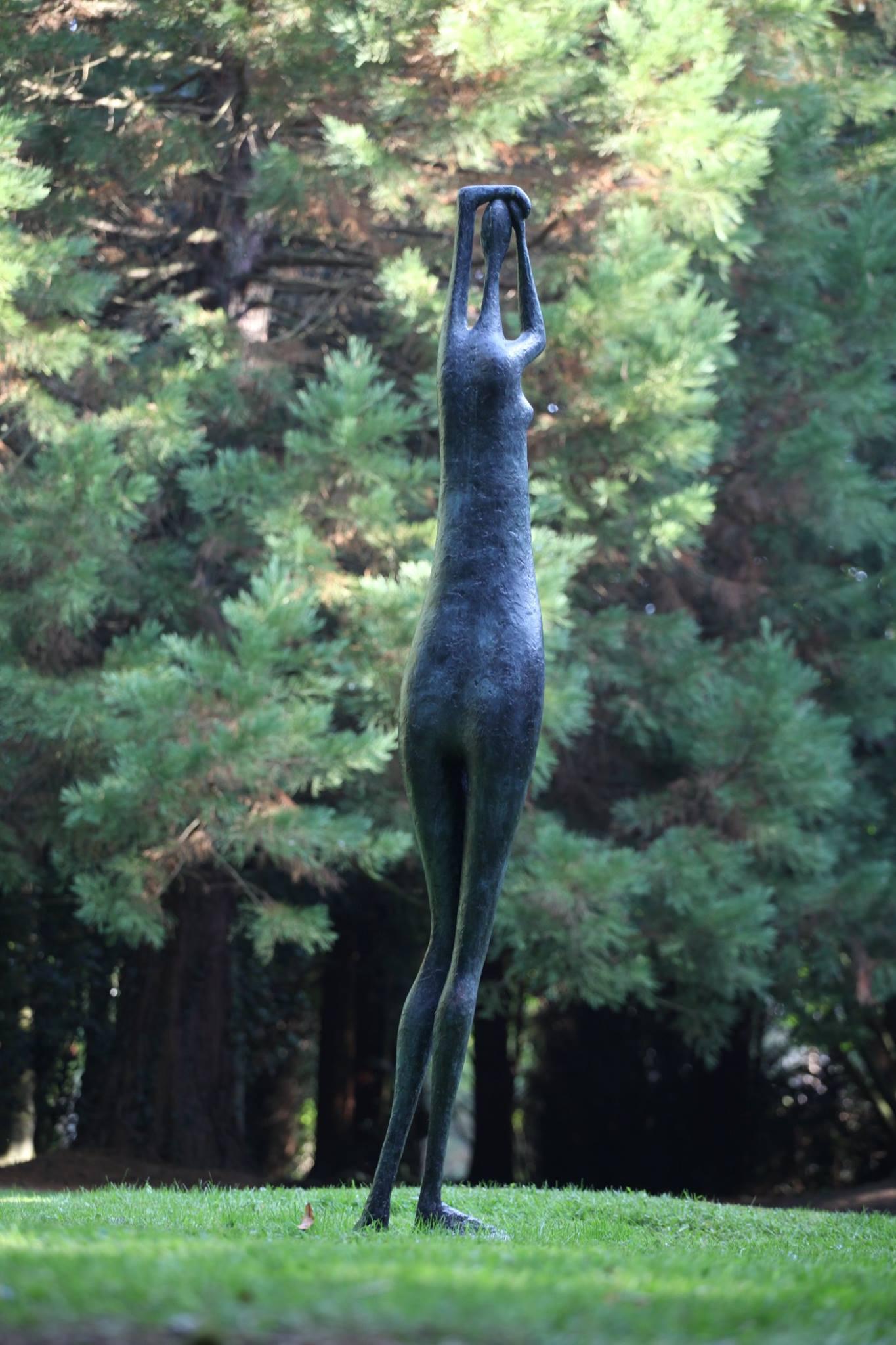 Cast Monumental Standing Figure I, Arms Raised, Large Outdoor Sculpture For Sale