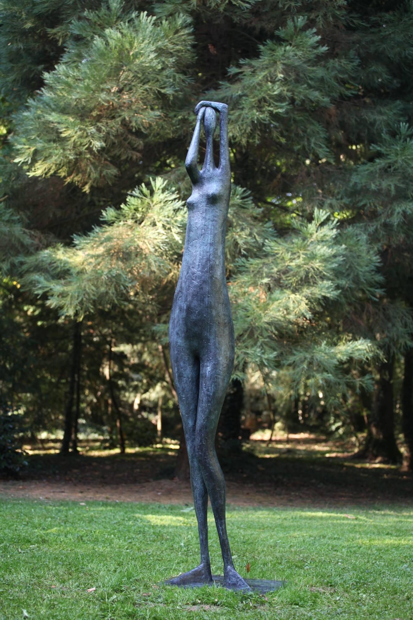 Contemporary Monumental Standing Figure I, Arms Raised, Large Outdoor Sculpture For Sale