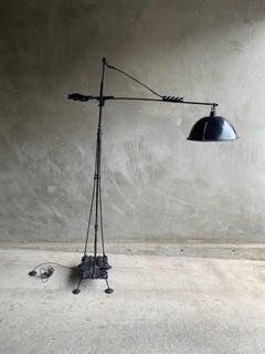 Lampada da terra monumentale in acciaio, Michel Froment, Francia, 2000