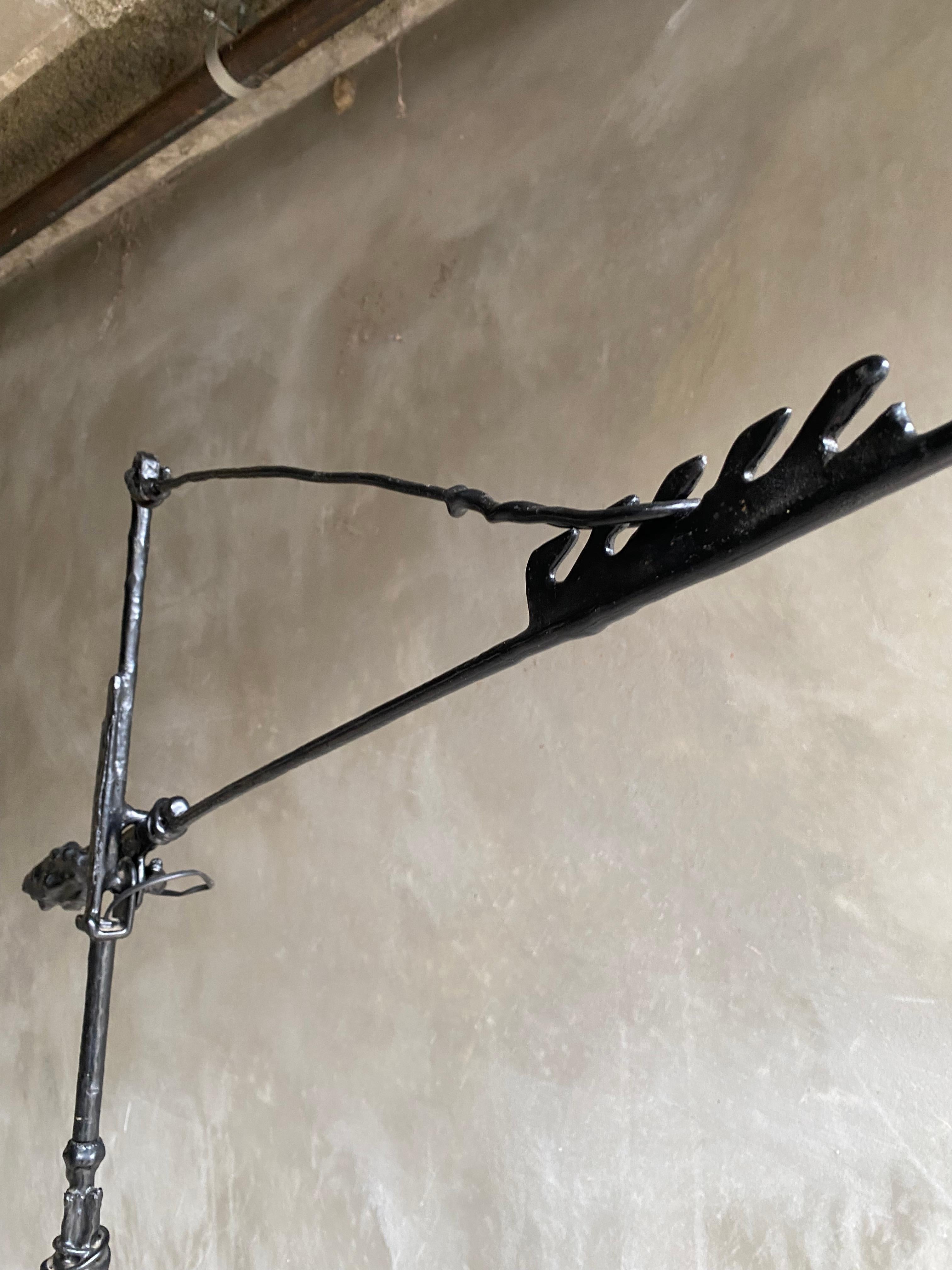 Contemporary Monumental Steel Floor Lamp, Michel Froment, France, 2000 For Sale
