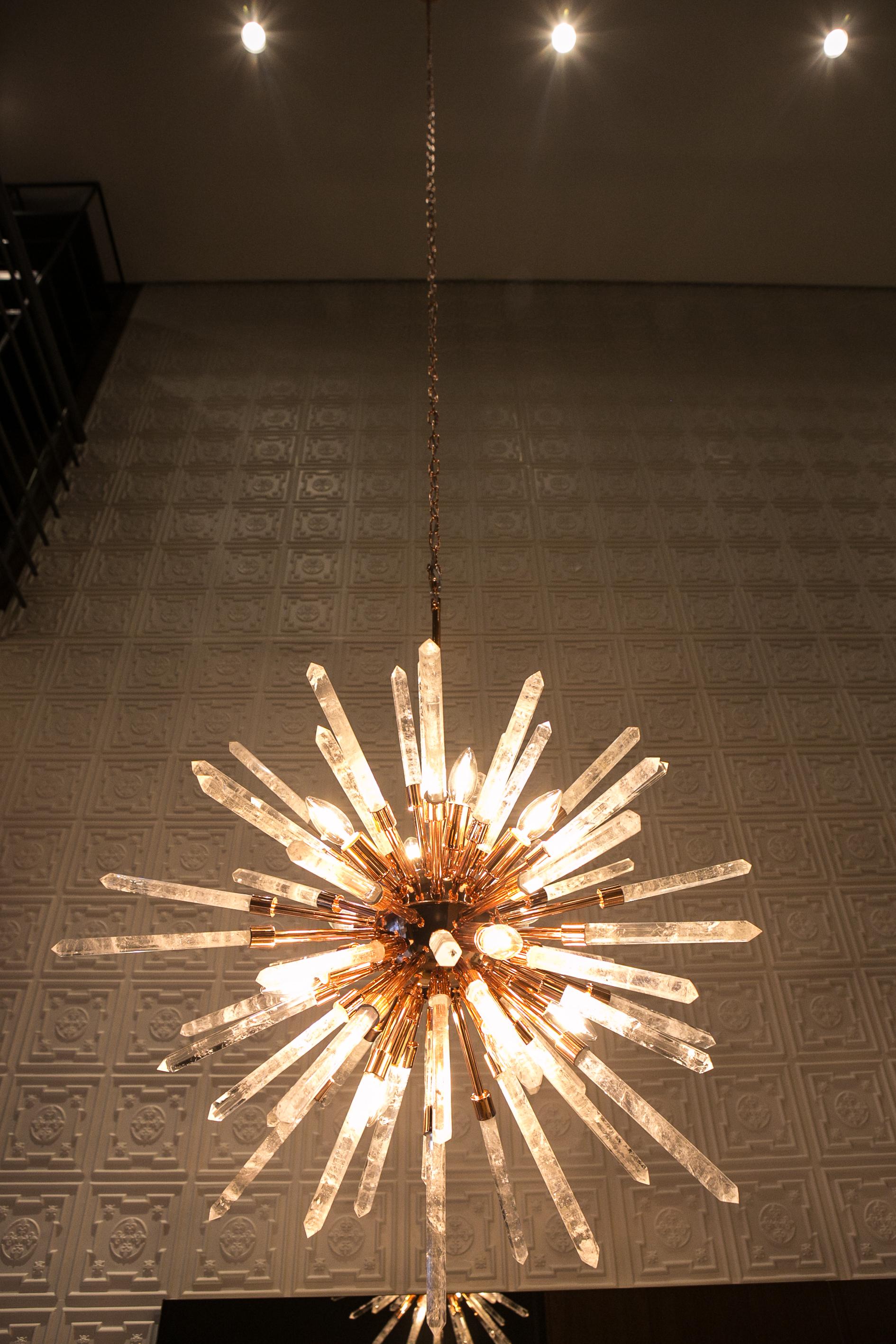 Brazilian Smoked Quartz Pendant Lamp by Aver For Sale