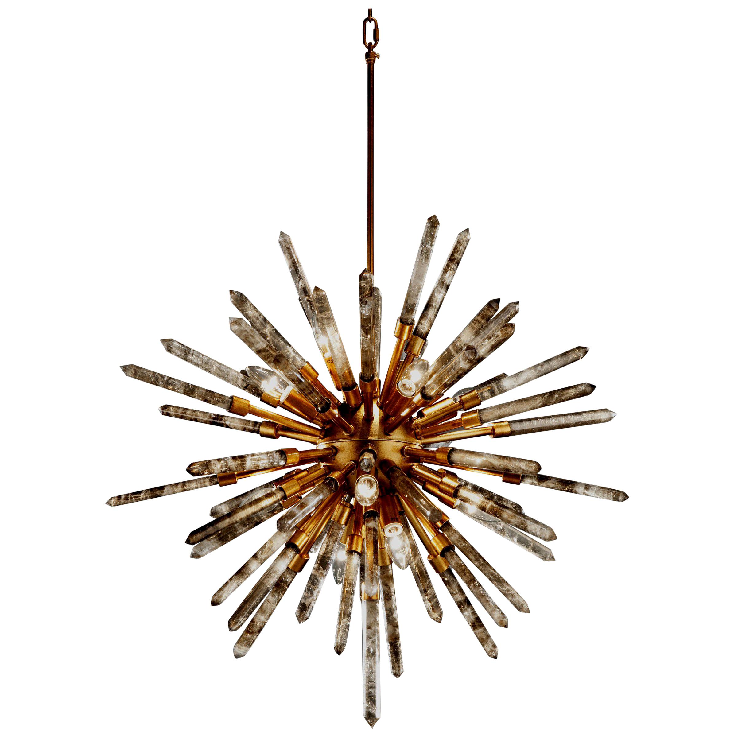Smoked Quartz Pendant Lamp by Aver For Sale