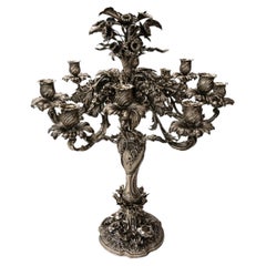 Monumental Sterling Silver Candelabra Imperial Bloom- Handcrafted To Order