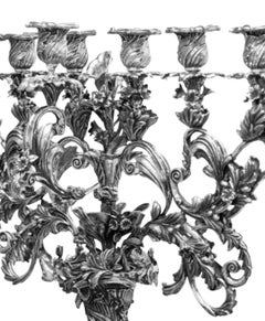 Monumental Sterling Silver Hanukkah Menorah Royal Lily- Handcrafted To order