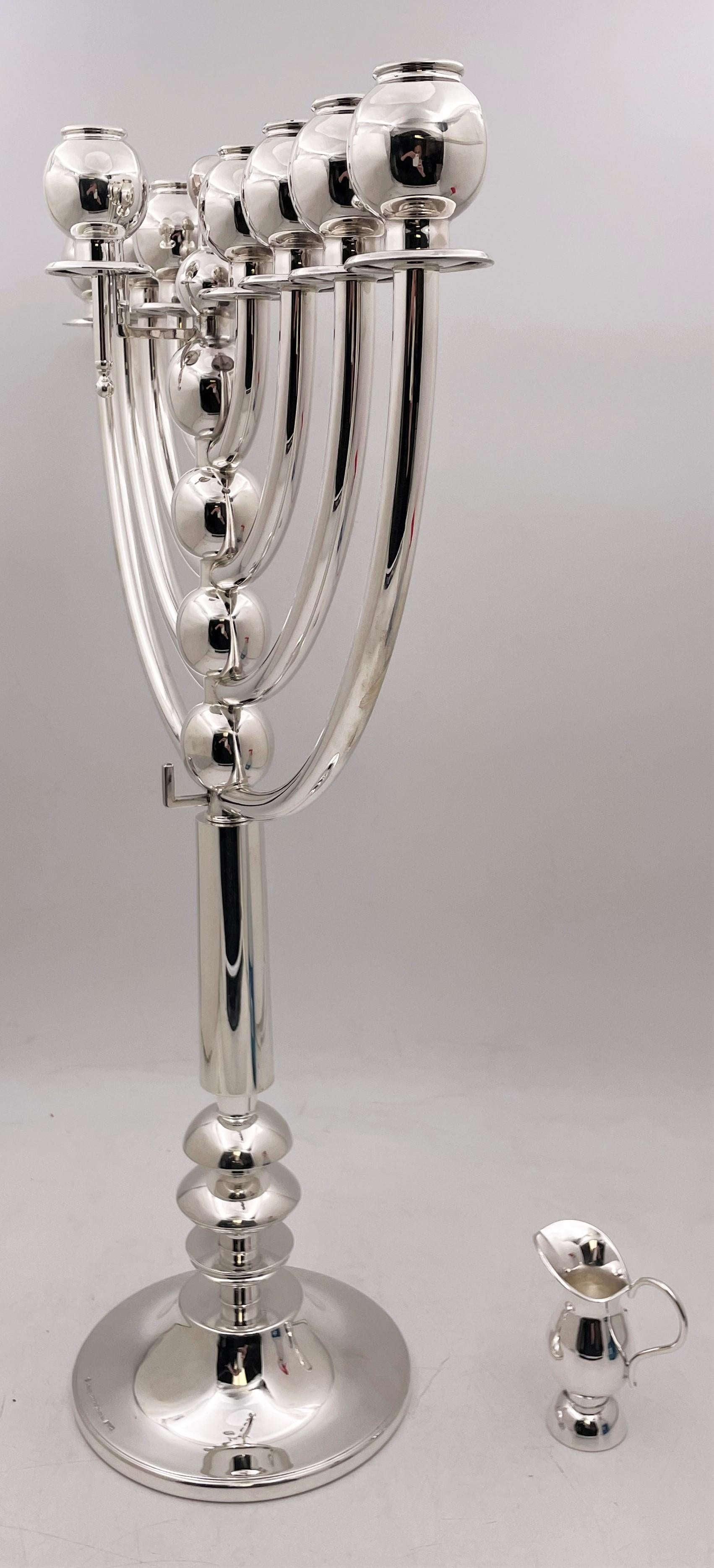 Monumental Sterling Silver Menorah in Mid-Century Modern Style In Good Condition For Sale In New York, NY