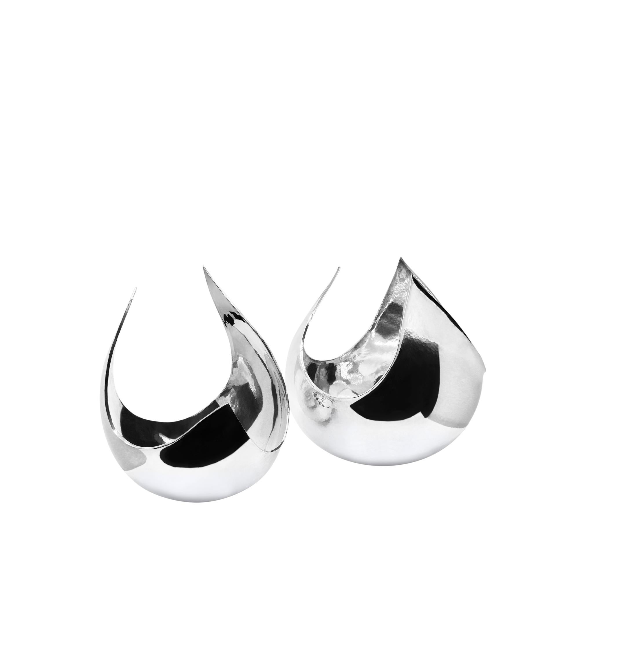 Mid-Century moderno Monumentali ciotole scultoree in argento sterling in vendita