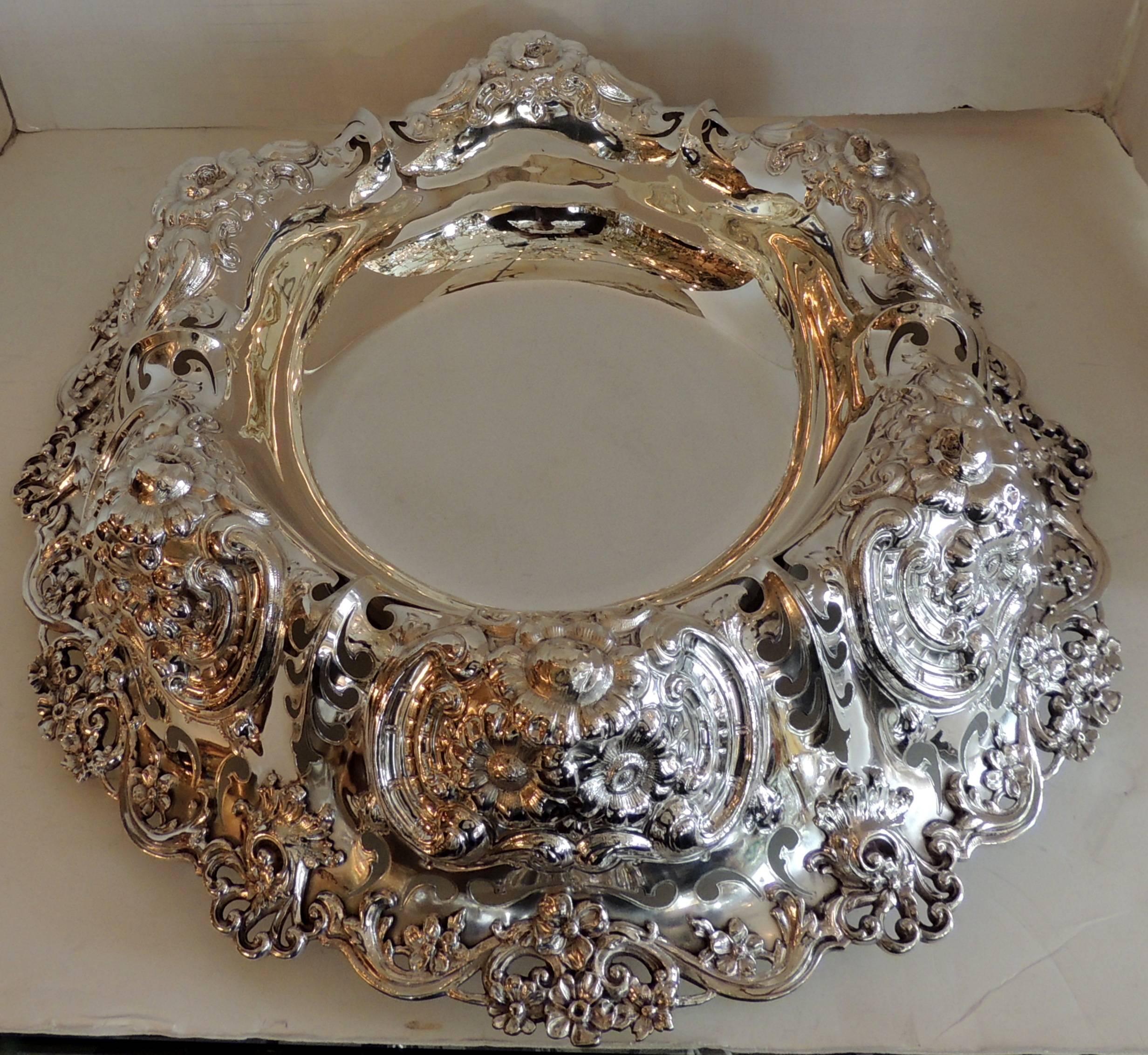 A monumental sterling silver centrepiece by Whiting marked on the under side sterling and model #4009 20