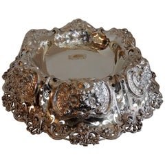 Monumental Sterling Silver Whiting Pierced Blown Out Flower Centerpiece Bowl
