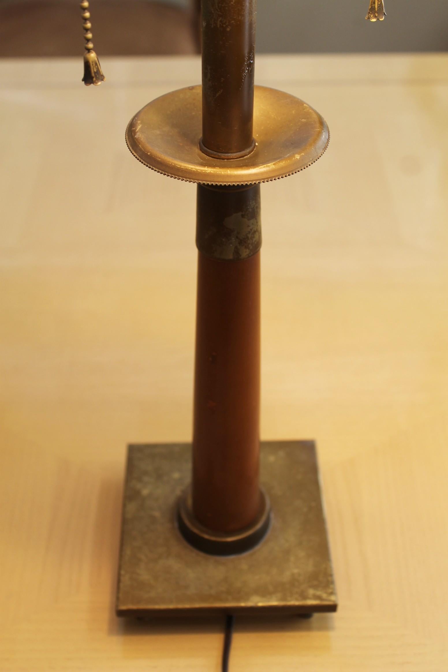 Métal Monumentale lampe de bureau Stiffel Parzinger Regency du milieu du siècle dernier en laiton et bronze mcm 50s en vente