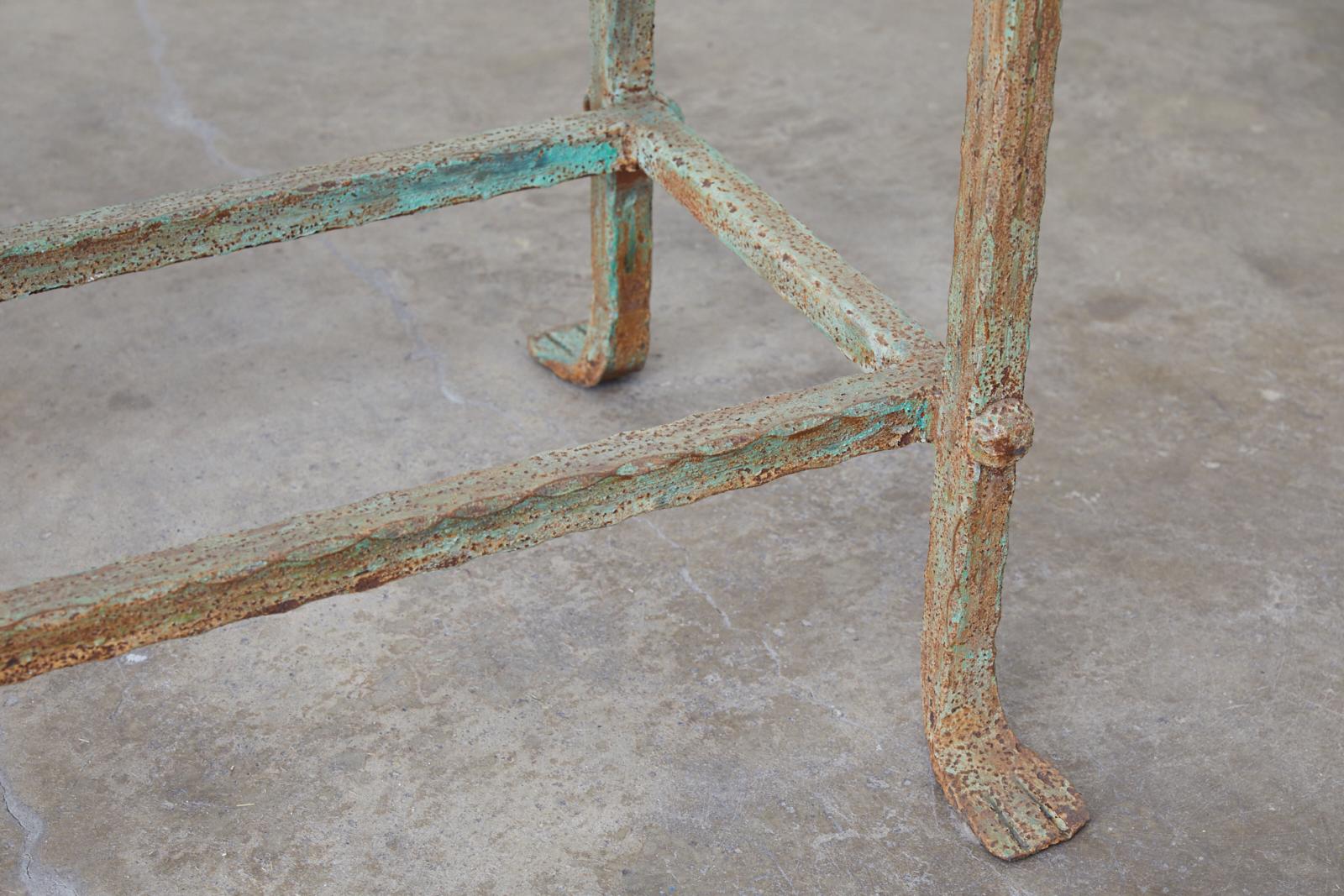 Monumental Stone and Iron Garden Console Table 3