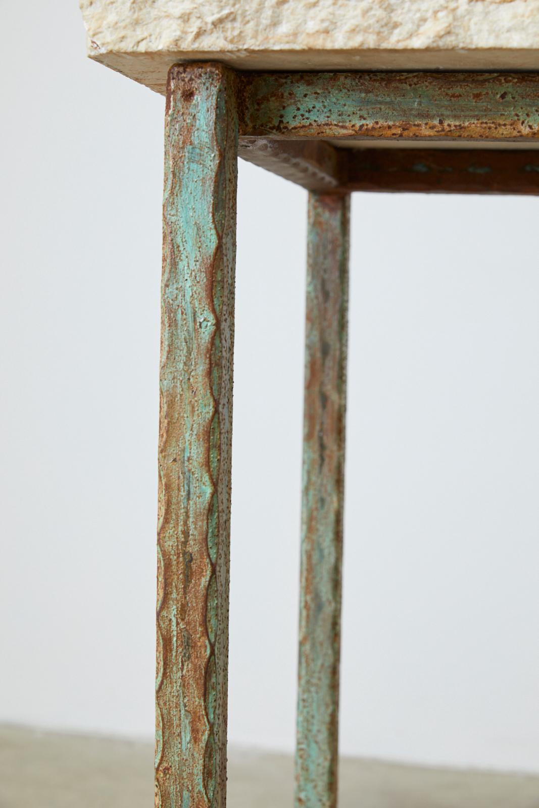 Monumental Stone and Iron Garden Console Table 6