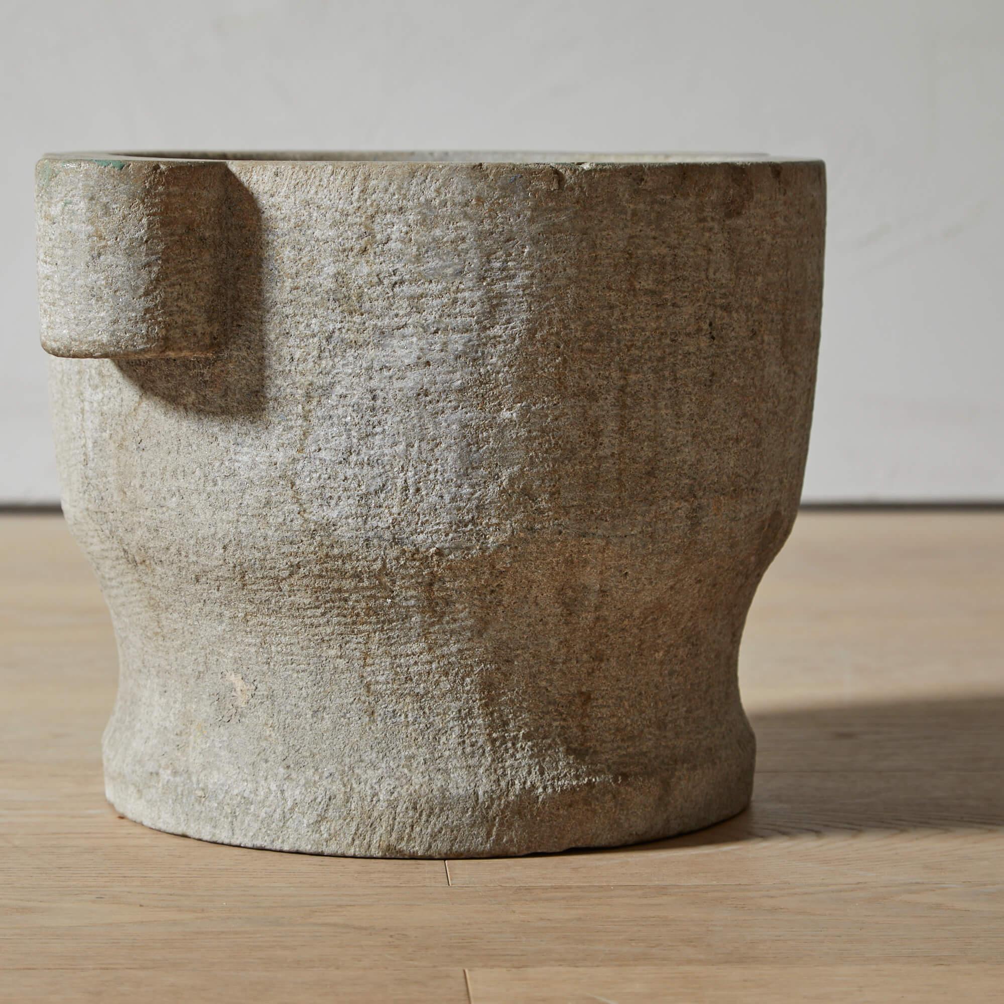 18th Century and Earlier Monumental Stone Mortar For Sale