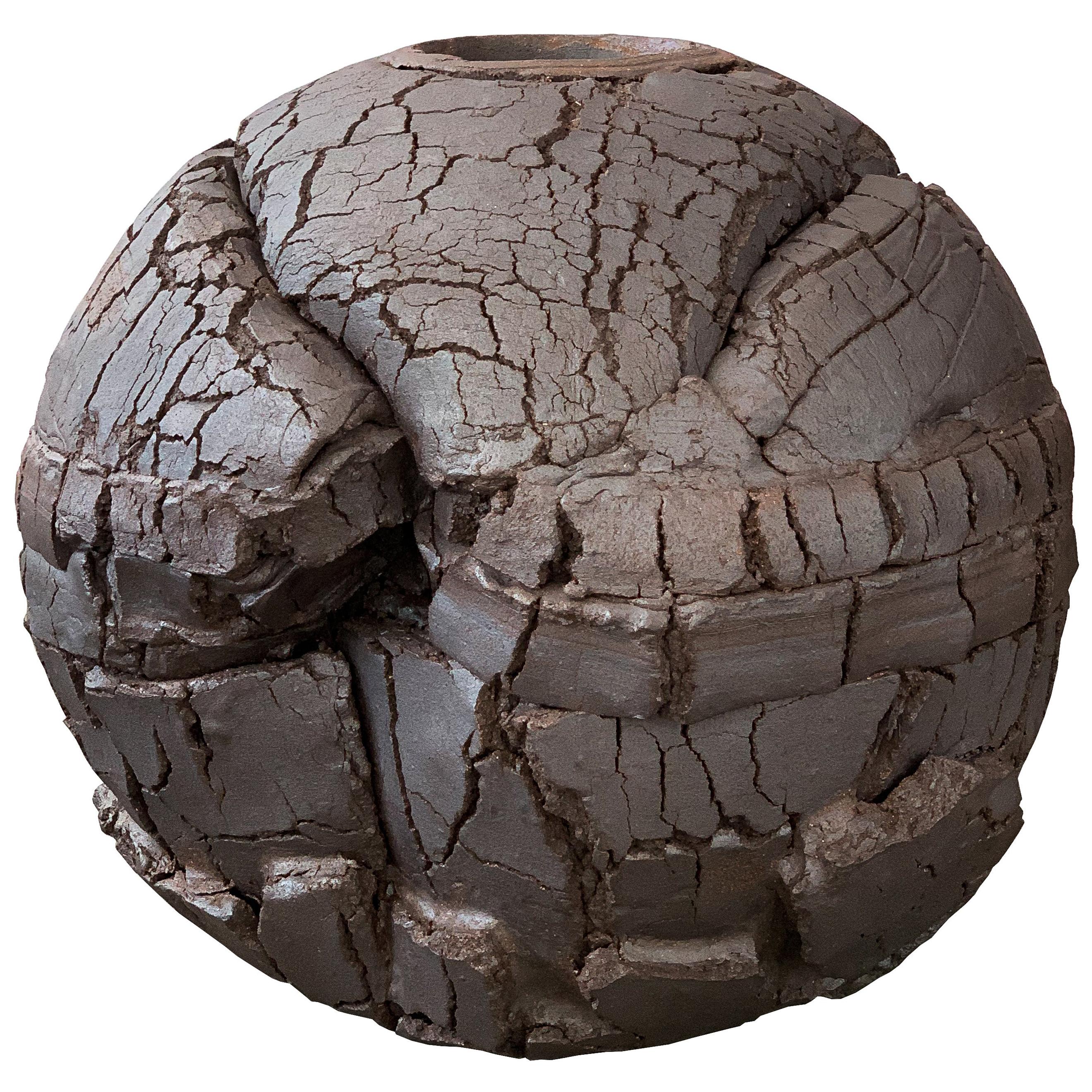 Monumental Stoneware Sphere Sculpture or Vessel by Michael Becker