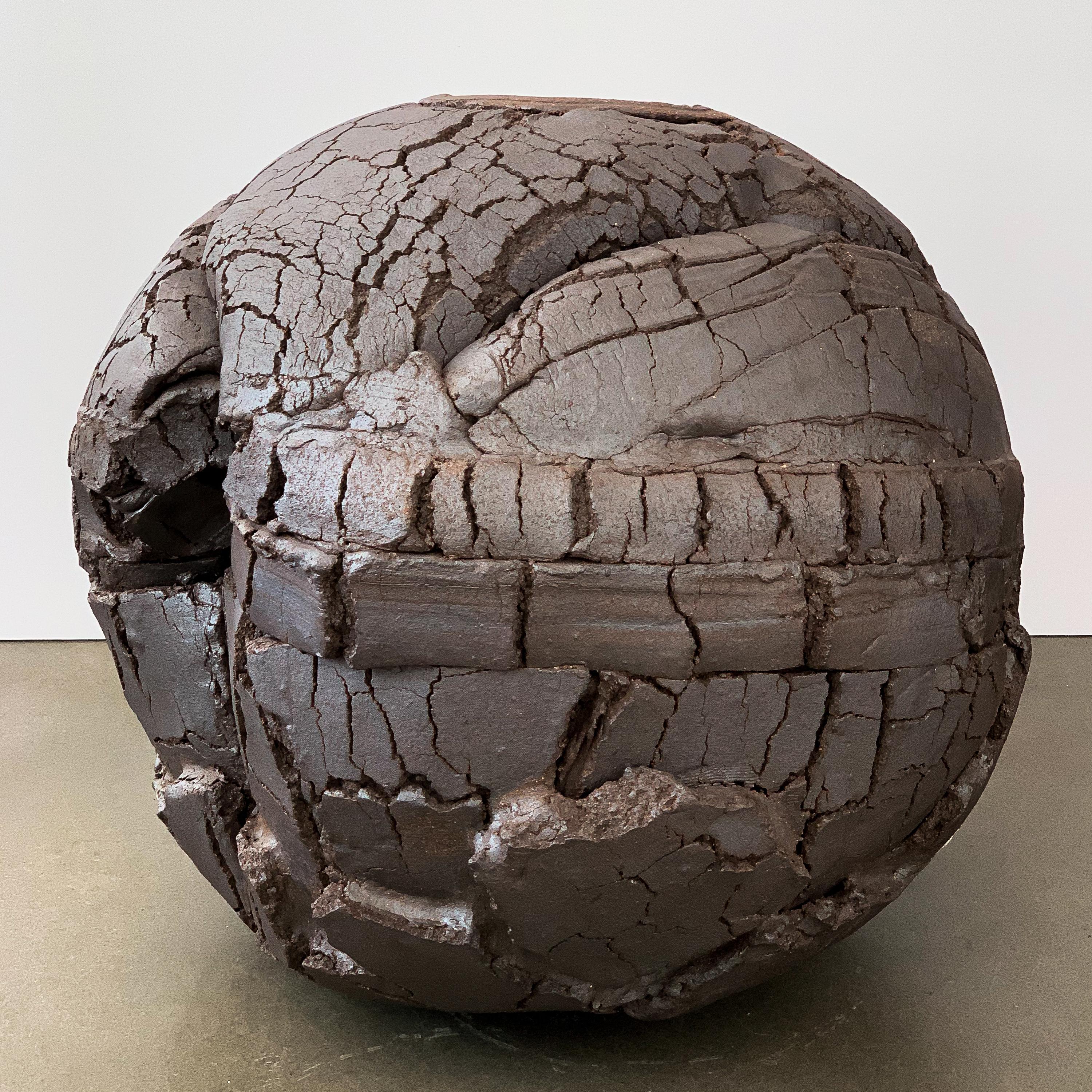Monumental Stoneware Sphere Sculpture or Vessel by Michael Becker 3