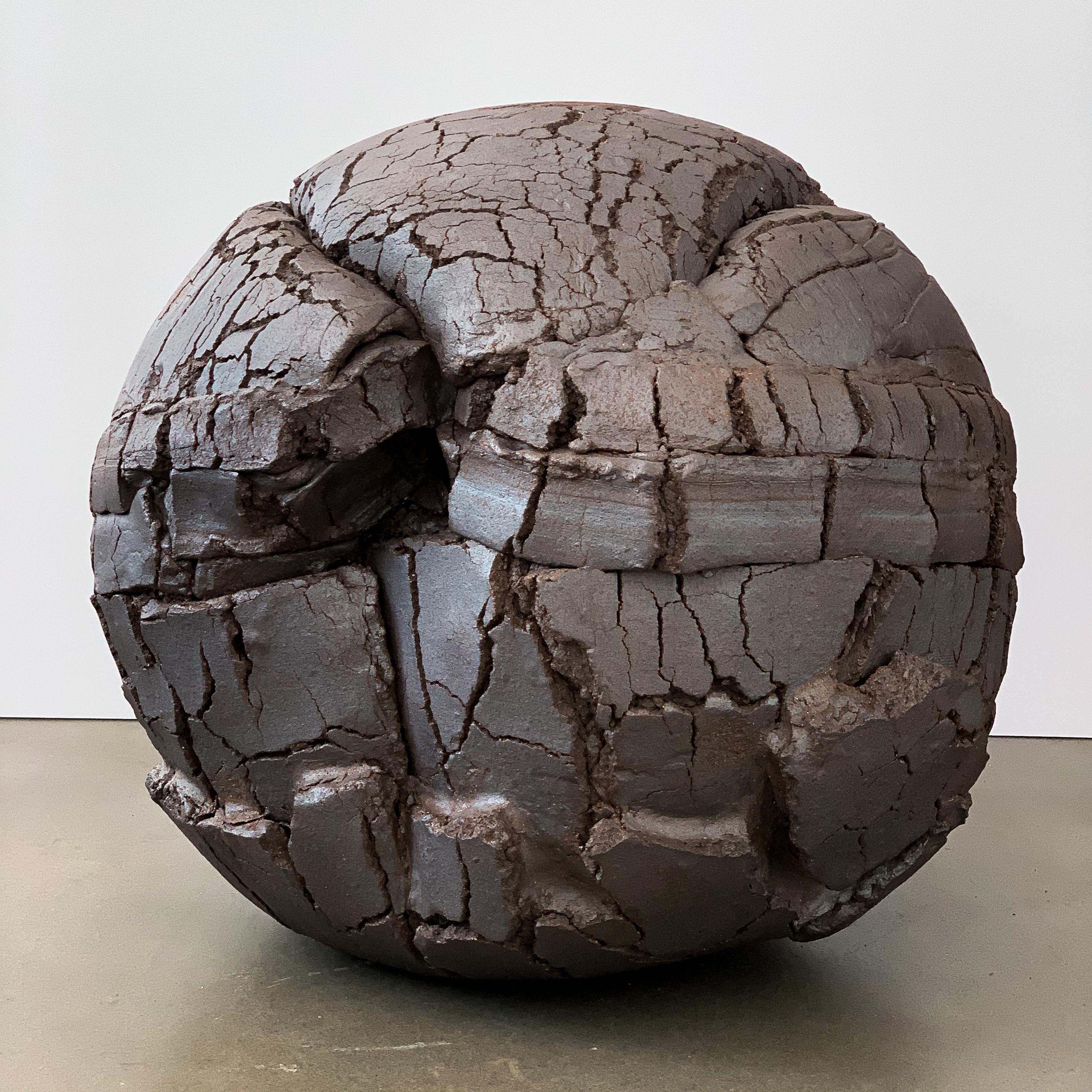 American Monumental Stoneware Sphere Sculpture or Vessel by Michael Becker