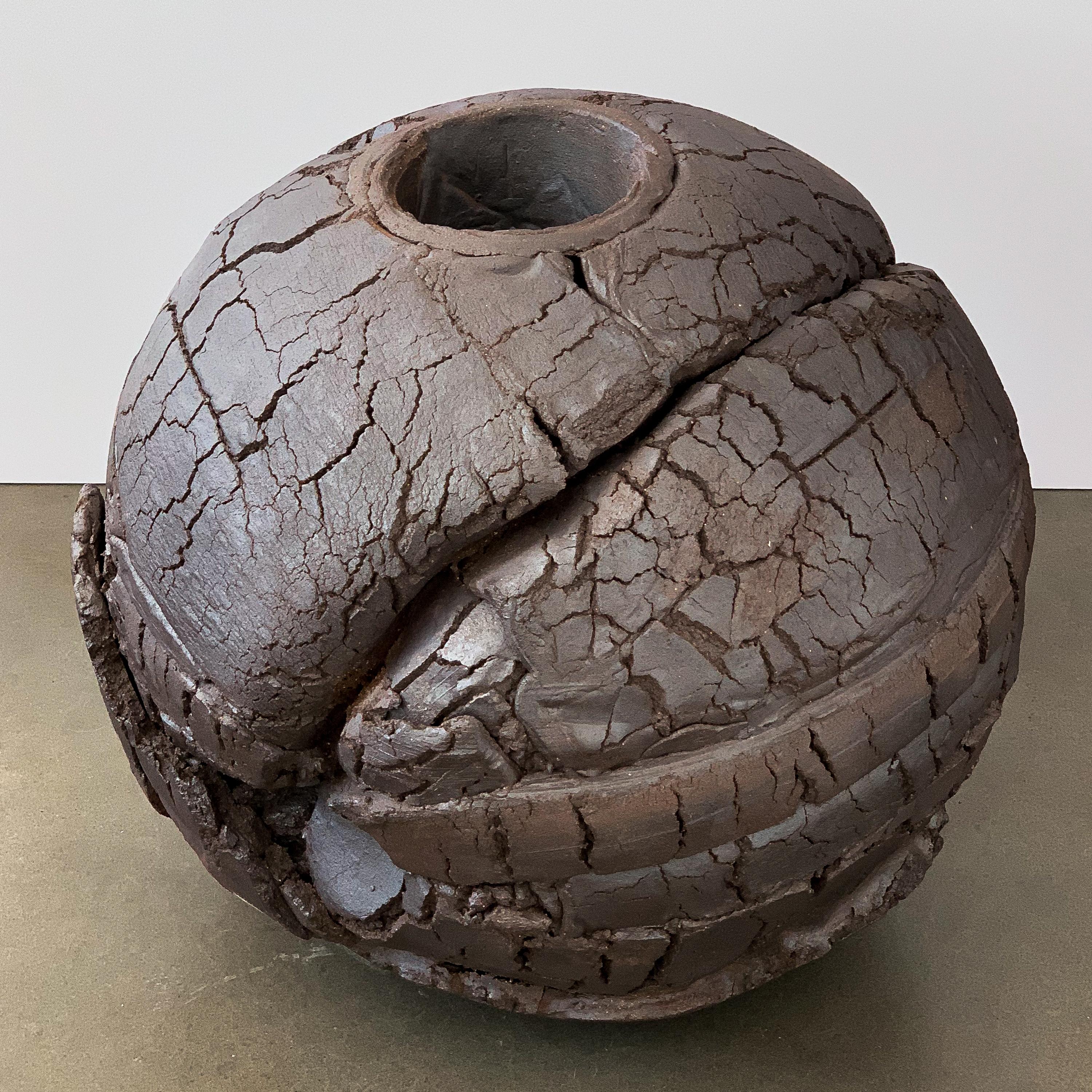 Pottery Monumental Stoneware Sphere Sculpture or Vessel by Michael Becker