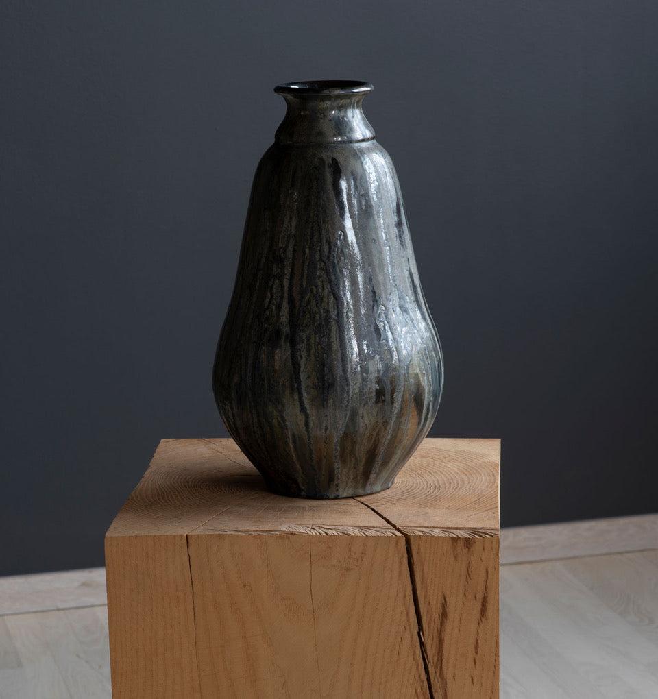 Monumental Stoneware Vase Signed by Roger Guérin In Good Condition For Sale In Los Angeles, CA