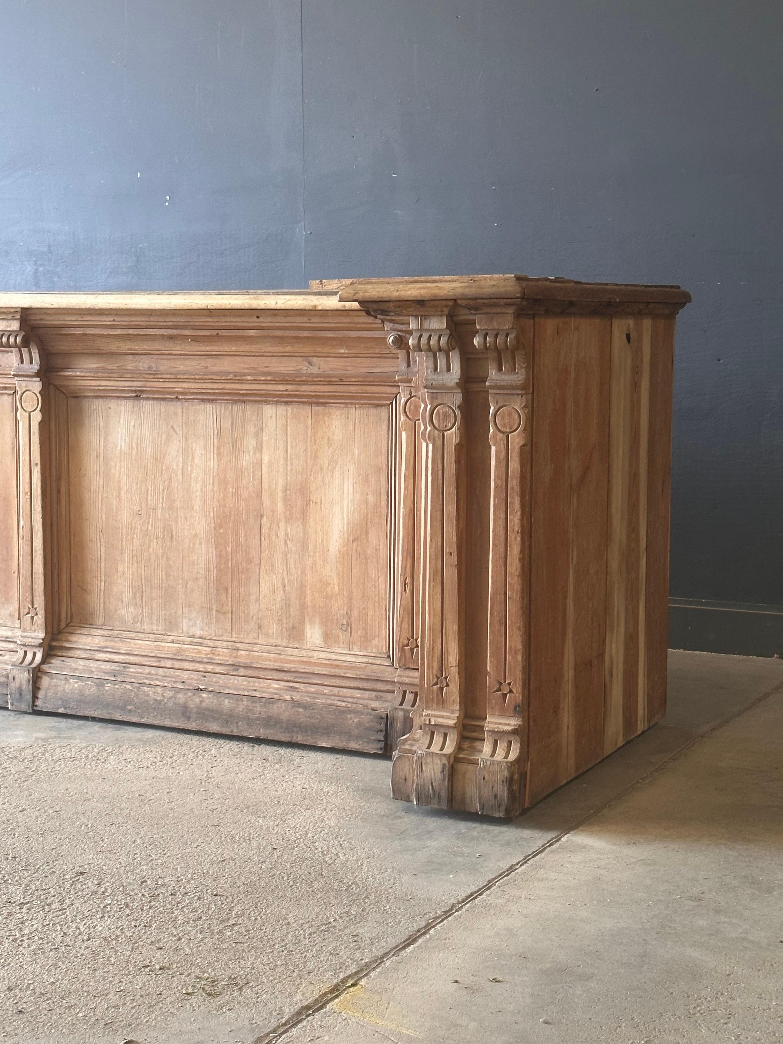 Neoclassical Monumental Store Counter or Bar For Sale