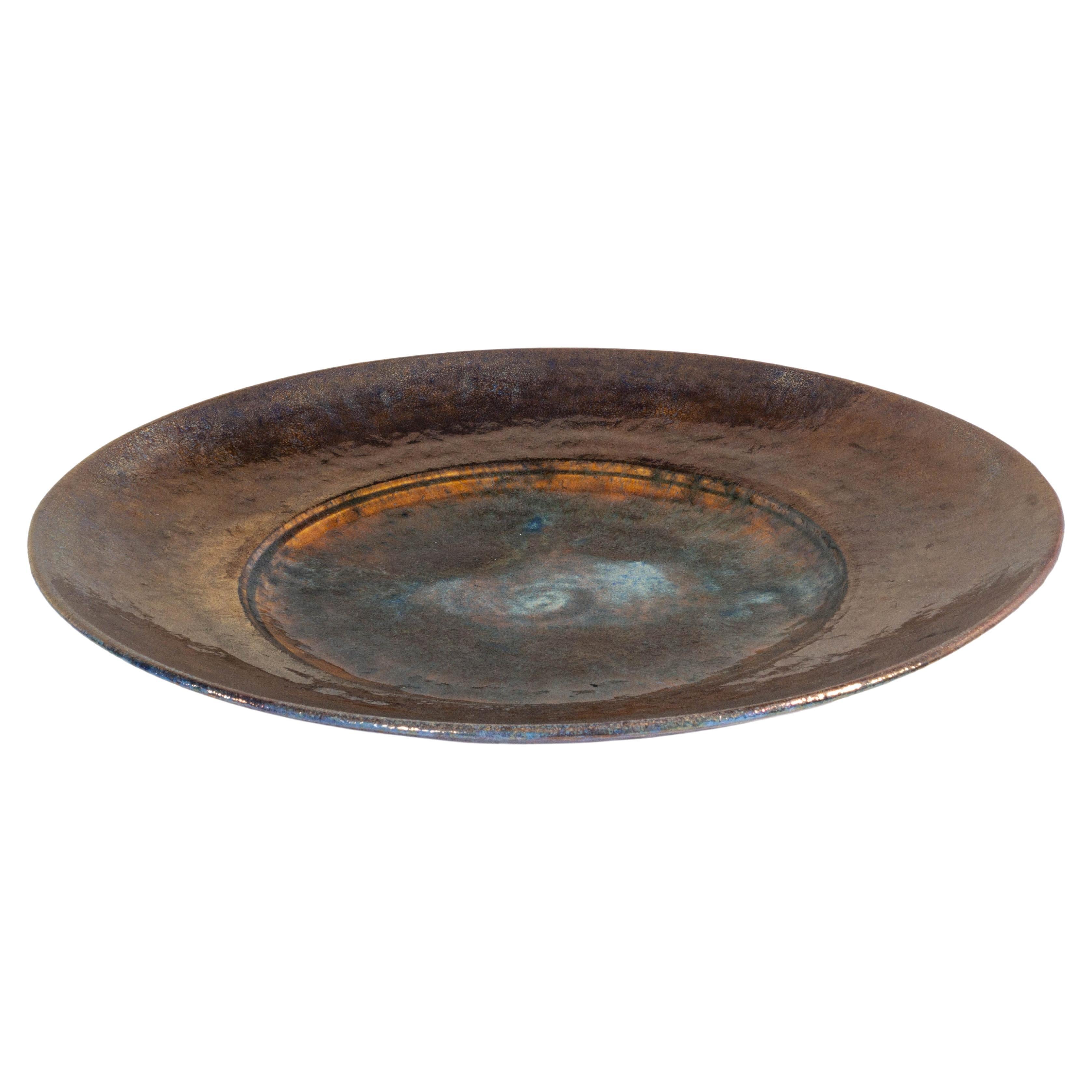 Monumental Studio Art Pottery Charger For Sale