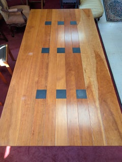 Monumental Studio Crafted 8 FT Cherry Wood Dining Table with 8 Matching Chairs