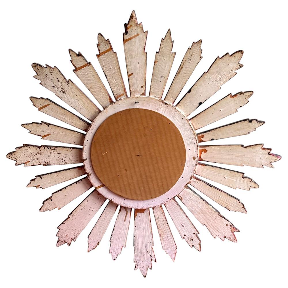 Monumentaler großer Sunburst Starburst Spiegel Wood, Italien, ca. 1950er Jahre im Angebot 5