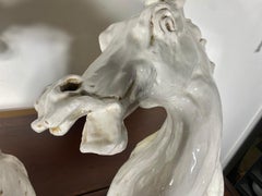 Monumental Stylized Studio Pottery Horse Head Sculptures ..Europian