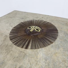 Monumental Surreal Brutalist Sun Sculpture in Brass and Bronze by Emaus