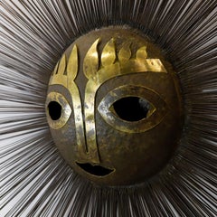 Monumental Surreal Brutalist Sun Sculpture in Brass and Bronze by Emaus
