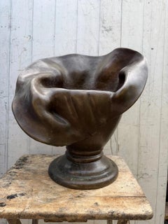 Monumental Surrealist Bronze Calla Lily Planter with Organic Sculptural Form