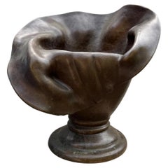 Monumental Surrealist Bronze Calla Lily Planter with Organic Sculptural Form
