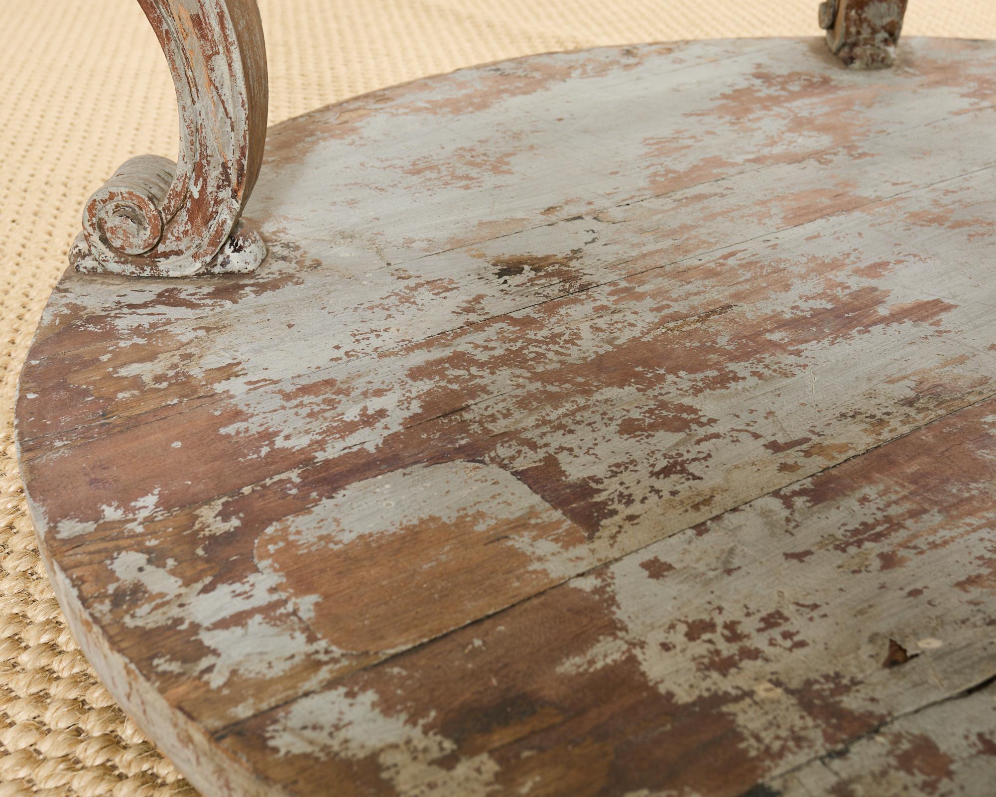 Monumental Swedish Gustavian Style Marble Top Center Table For Sale 4