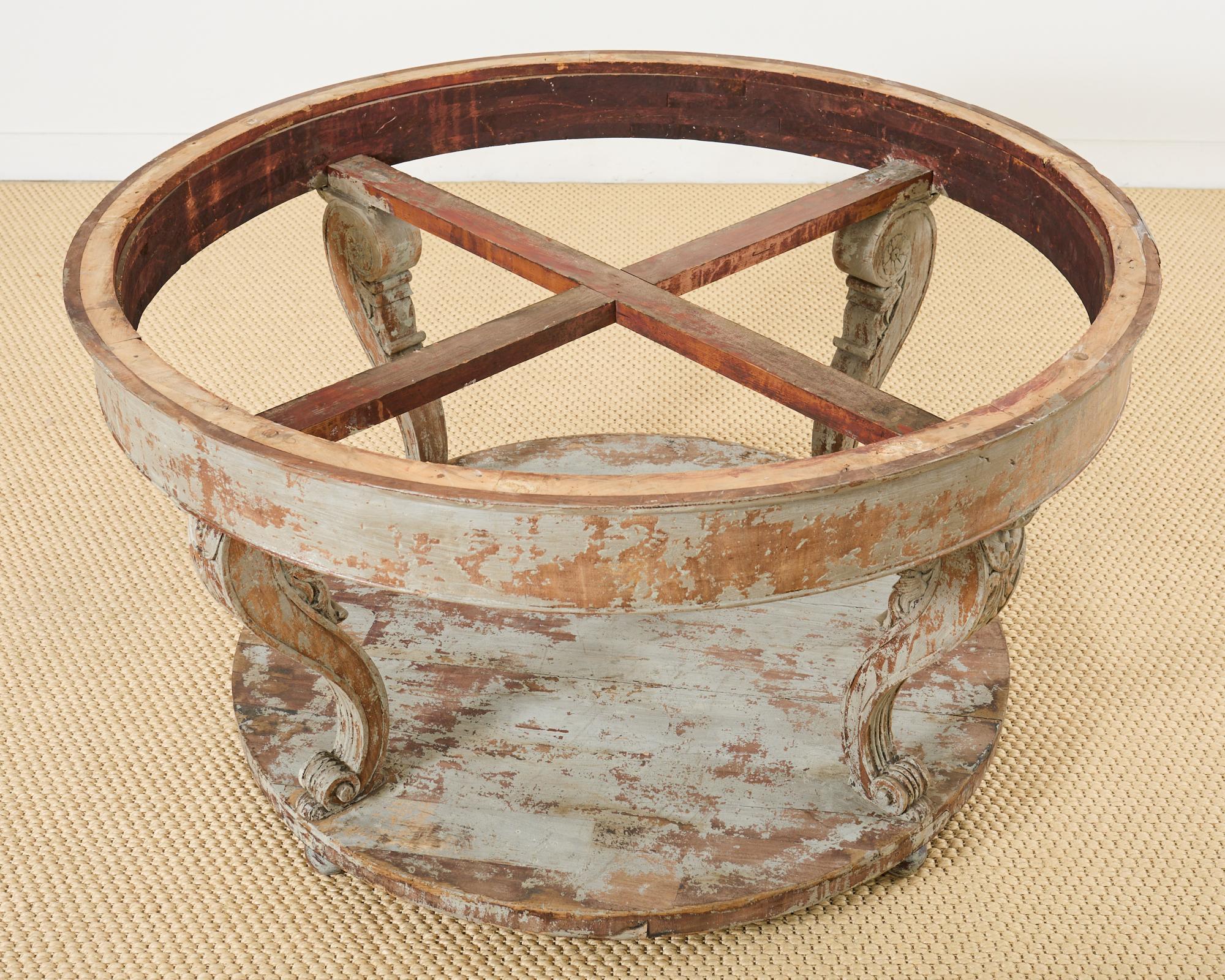 Monumental Swedish Gustavian Style Marble Top Center Table For Sale 10