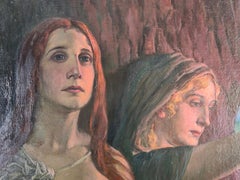 Monumental Symbolist Painting "The Three Fates" by M. Wiegand
