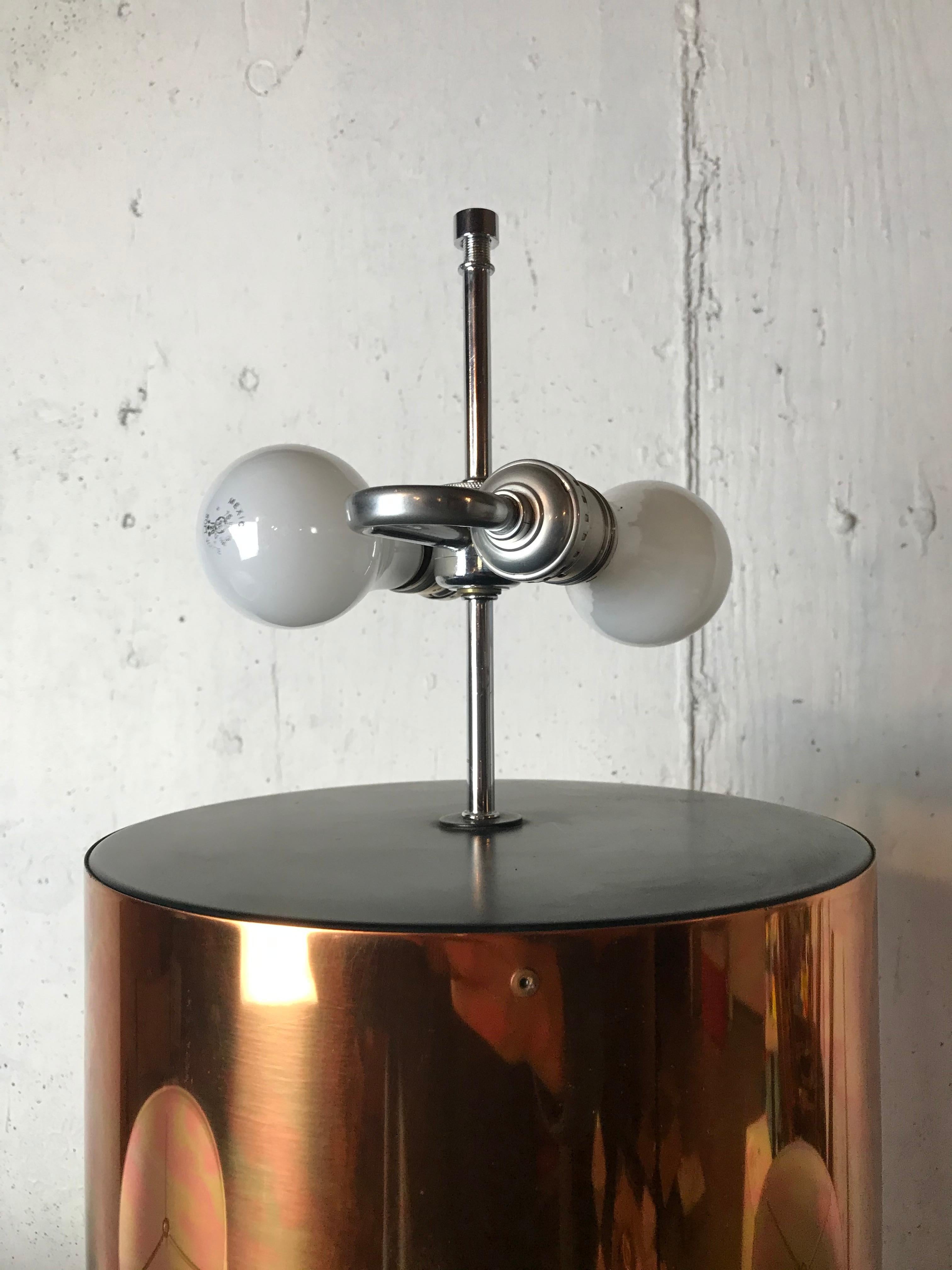 Extra Large Mid Century Table Lamp Copper Cylinder Drum Form by George Kovacs 2