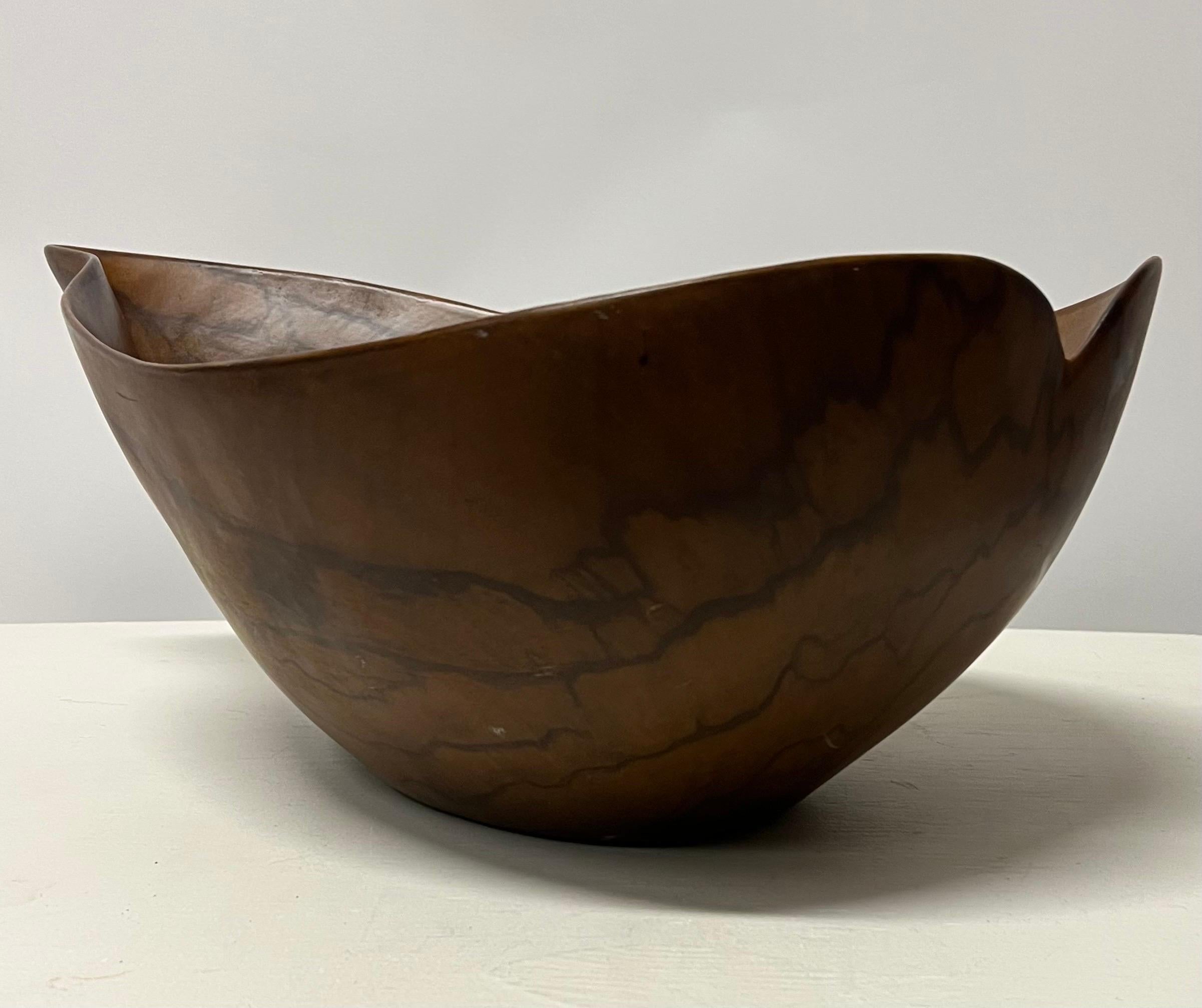 Organic Modern Monumental Teak Centerpiece Bowl by David Auld c1960s For Sale