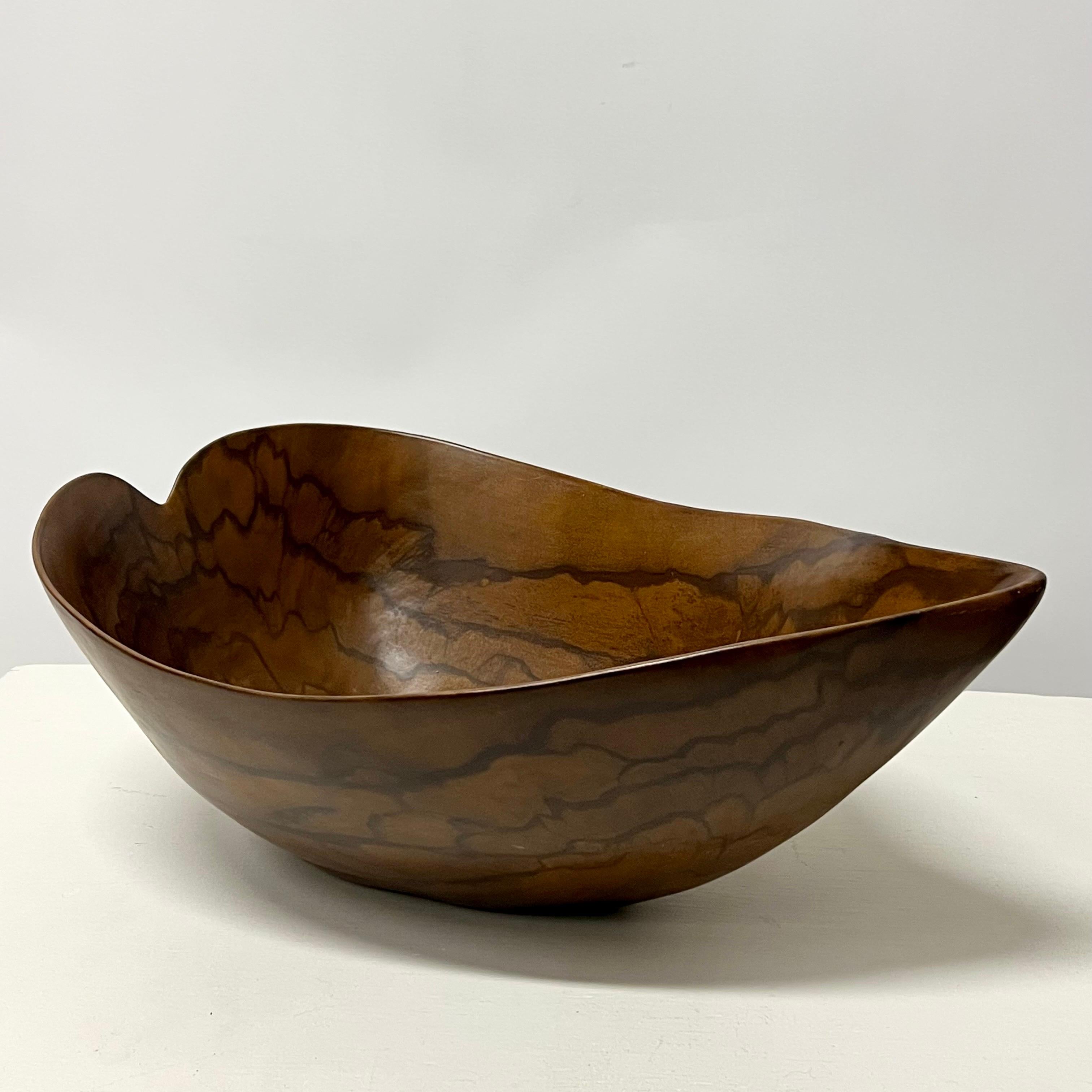 Monumental Teak Centerpiece Bowl by David Auld c1960s In Good Condition For Sale In Oakland, CA