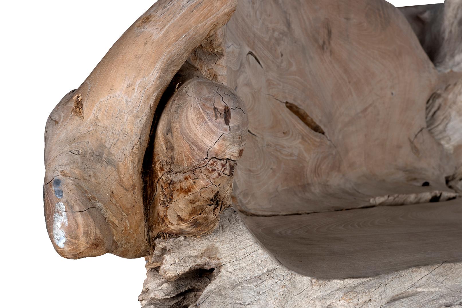 Teck Banc d'extérieur en teck Monumental en vente