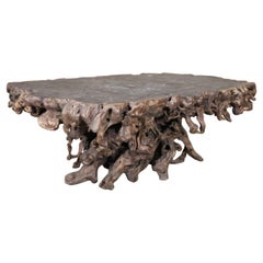 Monumental Teak Root Wood Mid-Century Modern Era Asian Coffee Table, circa 1950 Monumental Teak Root Wood Mid-Century Modern Era Asian Coffee Table, circa 1950