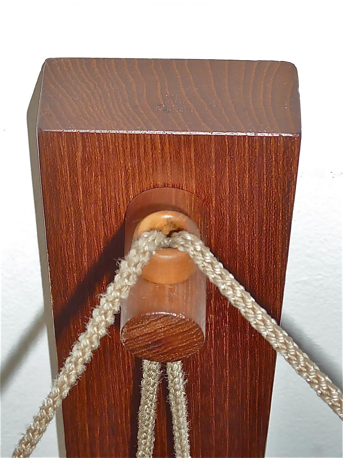 Monumental Teak Wall Lights Lamp by Rupprecht Skrip Coconut Counterweights 1950s For Sale 6