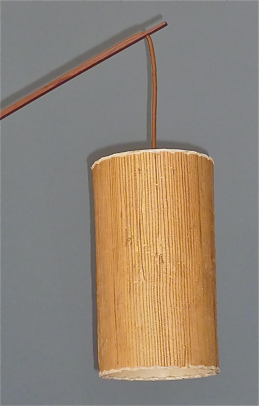 Monumental Teak Wall Lights Lamp by Rupprecht Skrip Coconut Counterweights 1950s For Sale 11
