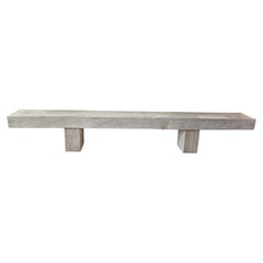 Monumental Teak Wood Bench, Modern Organic, Bleached Finish