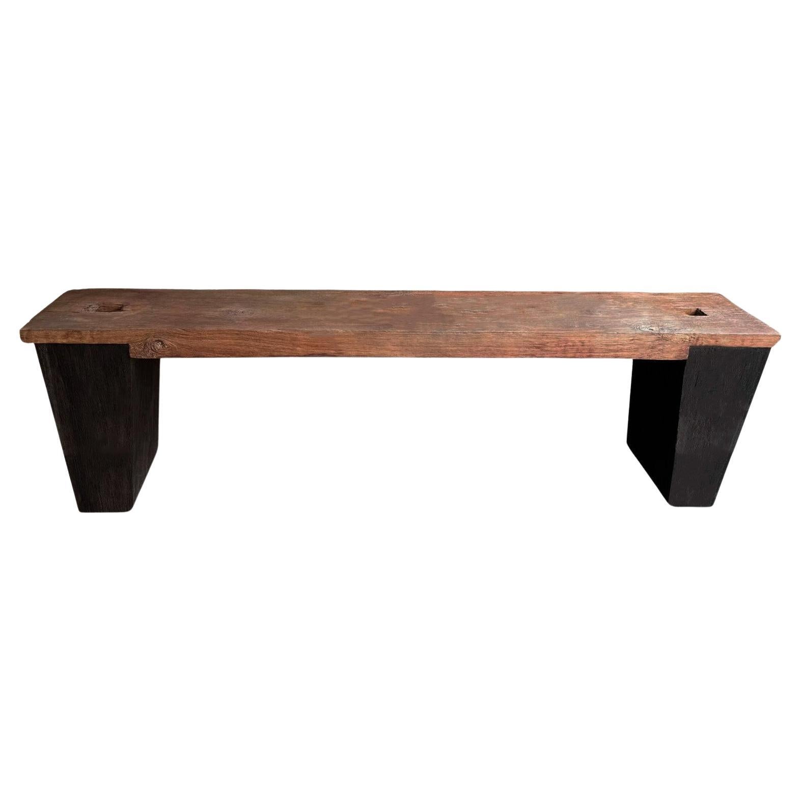 Monumental Teak Wood 
Ulin Console Table, Modern Organic in vendita