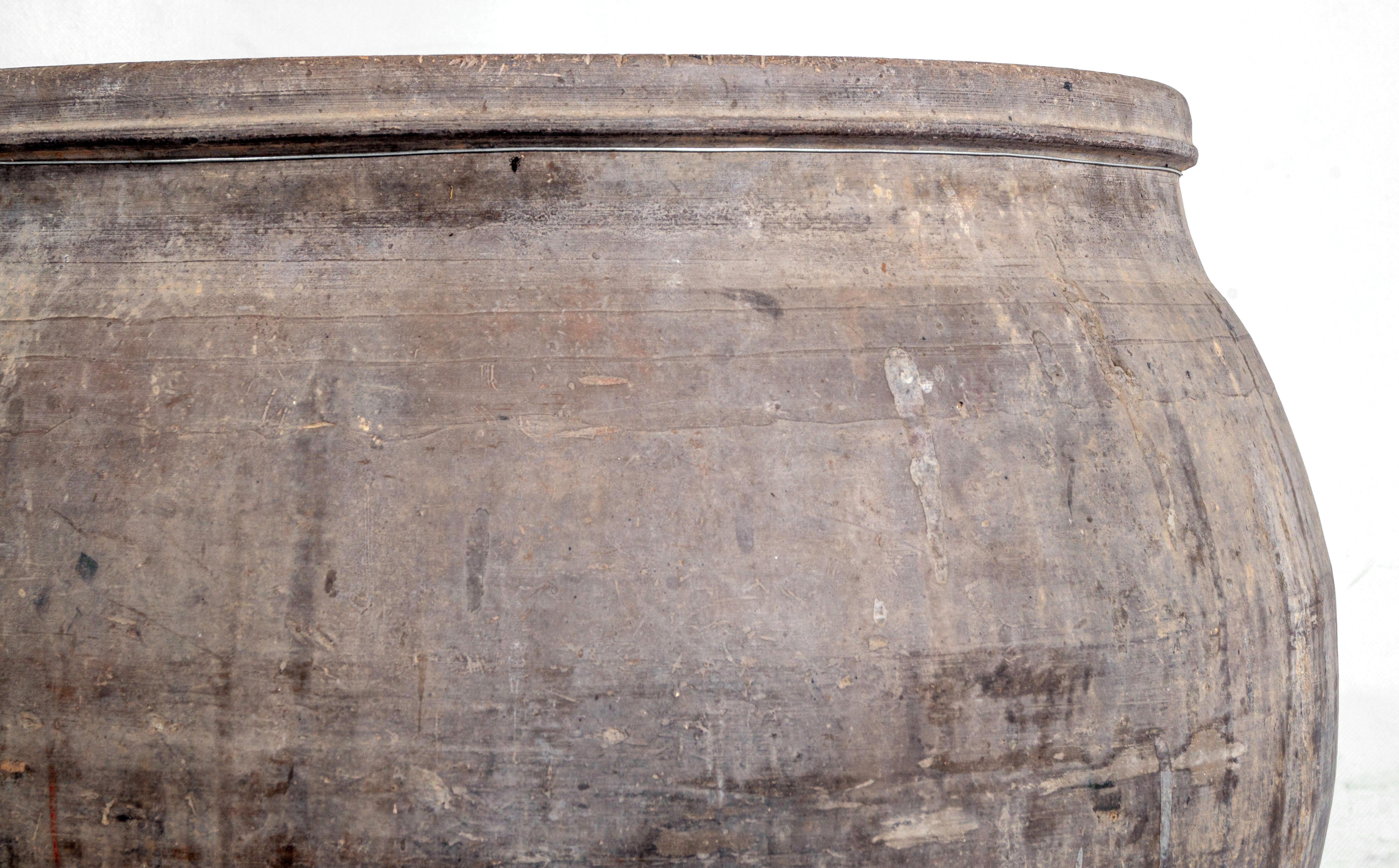 Organic Modern Monumental Terra Cotta Storage Jar 'Medium' For Sale
