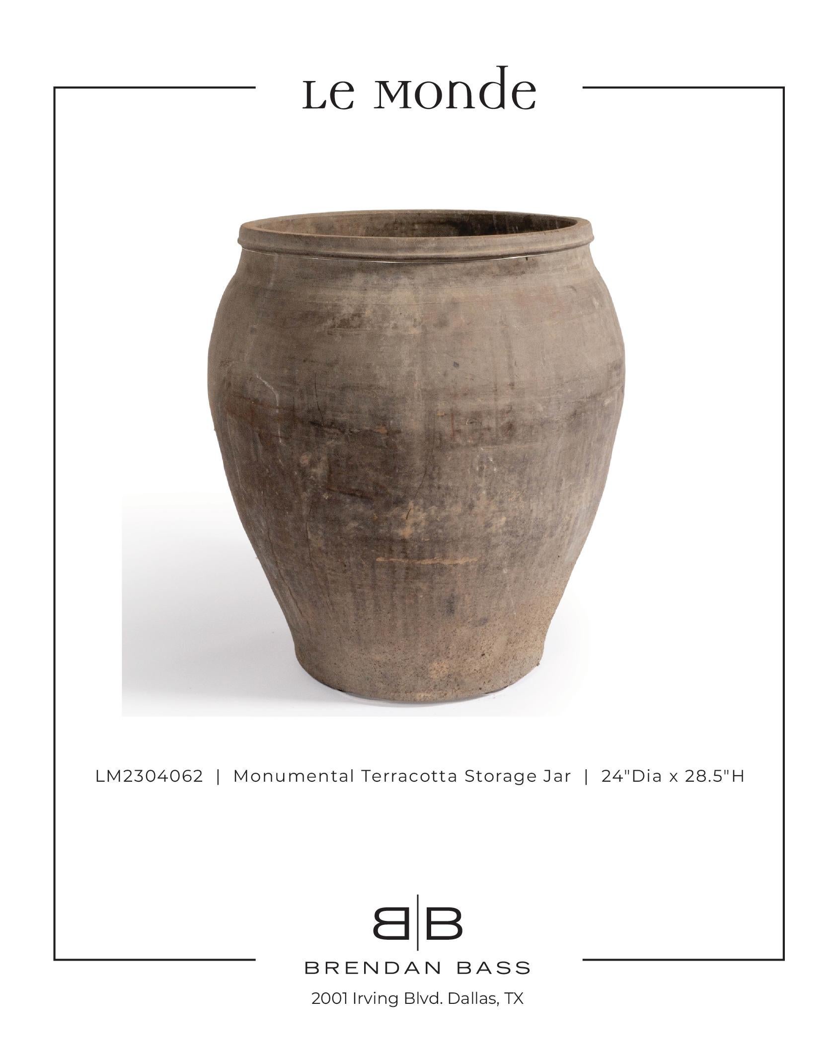 20th Century Monumental Terra Cotta Storage Jar 'Medium' For Sale