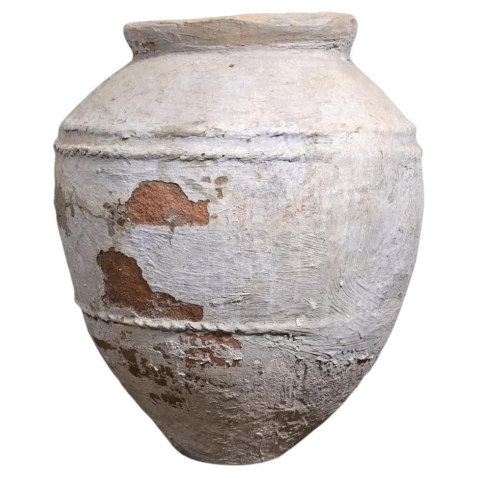 Vaso d'acqua monumentale in terracotta, ceramica artigianale, Java.