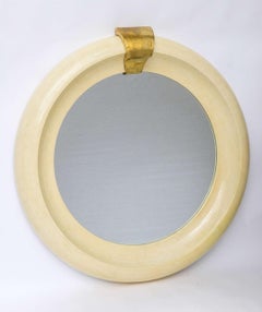 Monumental Tessellated Bone Wall Mirror in the Manner of Karl Springer