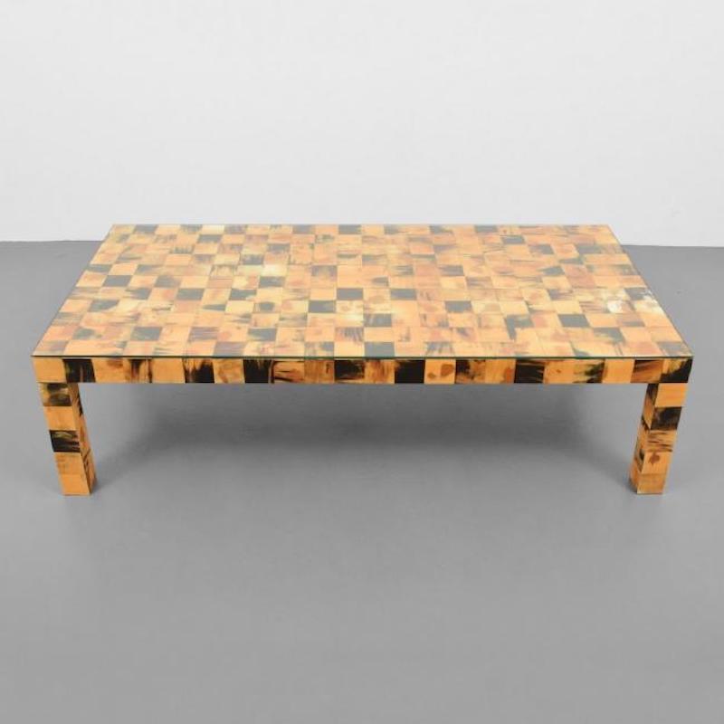 Oversize tessellated horn coffee table.