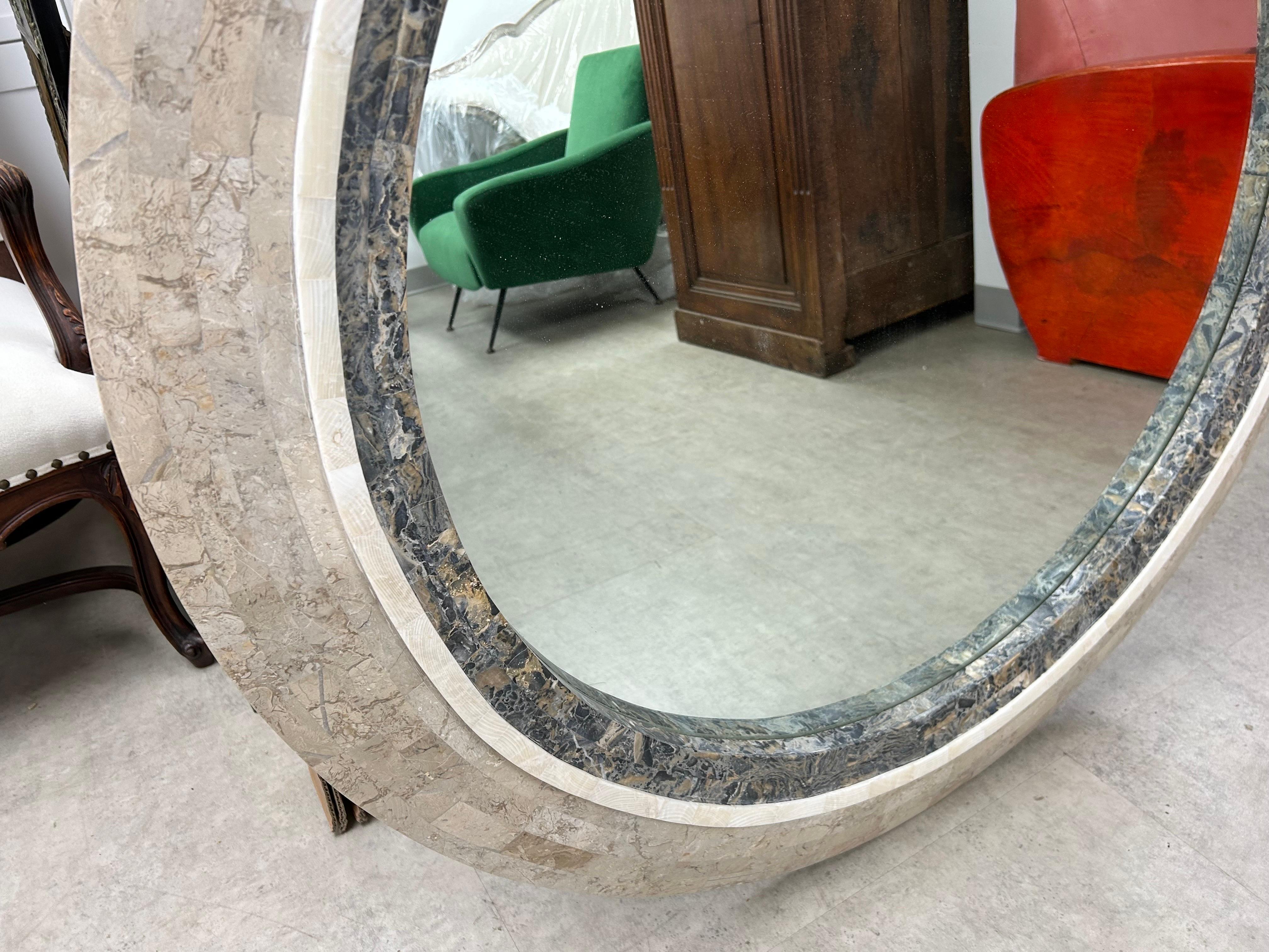 Monumental Tessellated Stone Mirror In Good Condition For Sale In Houston, TX